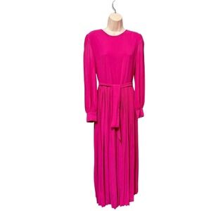 Jealous‎ Tomato Vibrant Pink Long Sleeve Jumpsuit Wide Leg